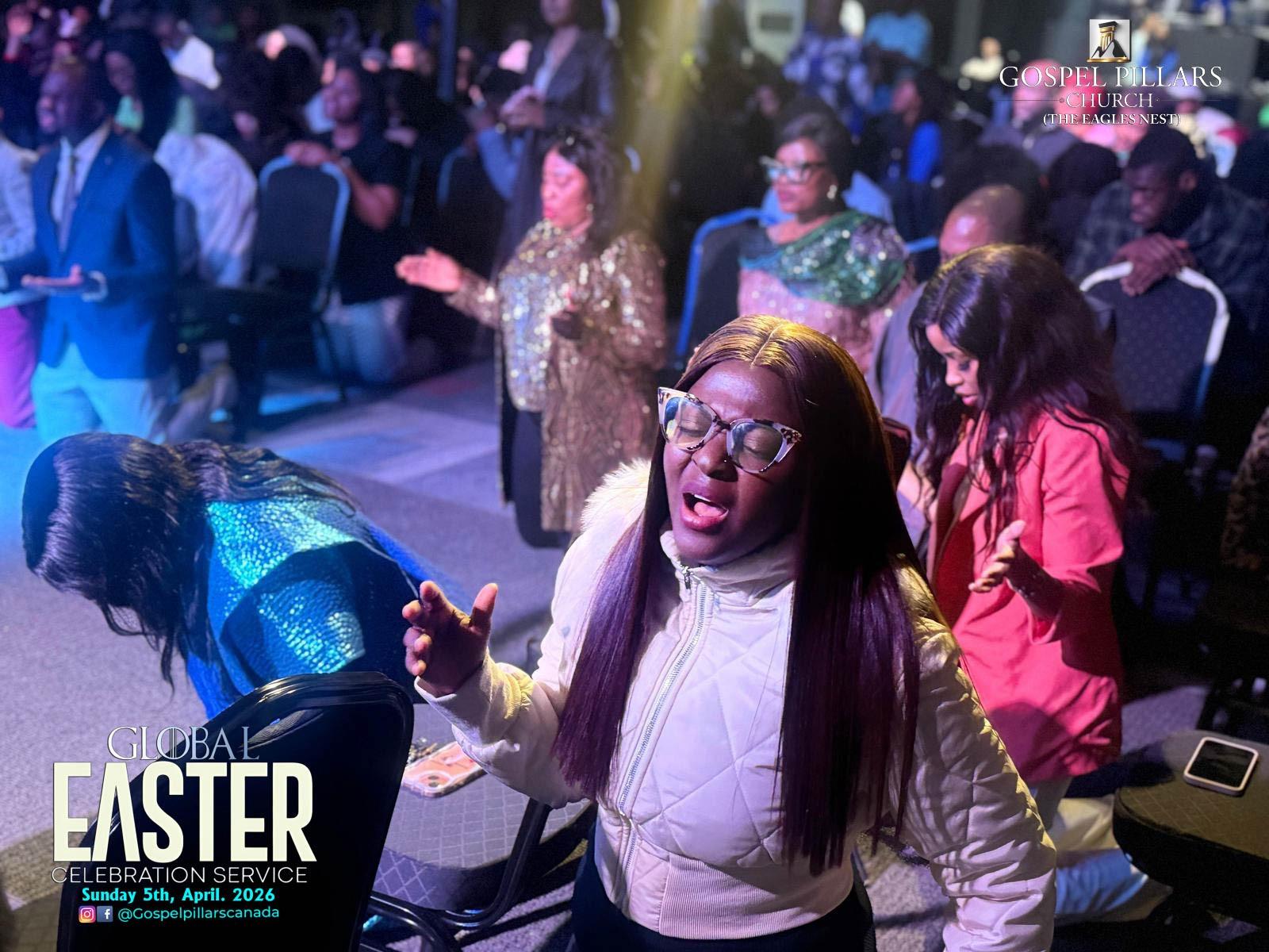 Congregation worshiping together